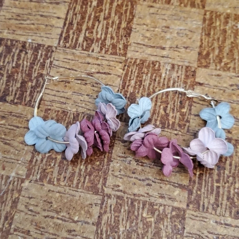 Boho gypsy Flower homemade Earrings jewelry